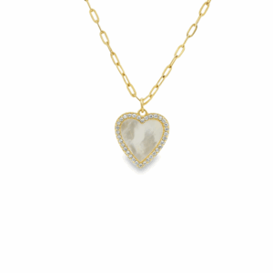 Mother Pearl Plate Dazzle 18K Gold Plated Necklace