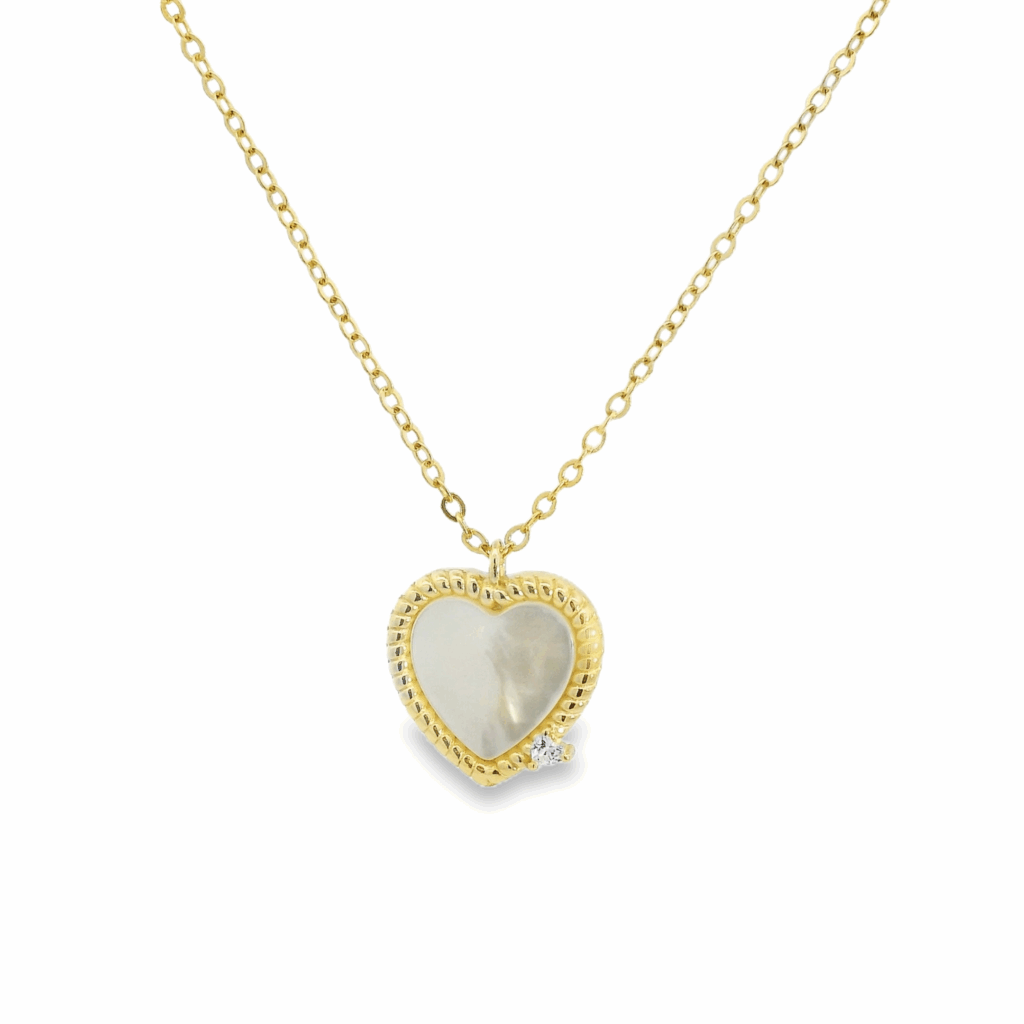 Royal Mother Pearl Heart 18K Gold Plated Necklace