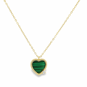 Royal Malachite Heart 18K Gold Plated Necklace