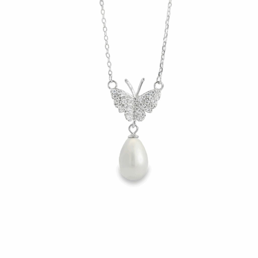 Butterfly Pear Drop Necklace