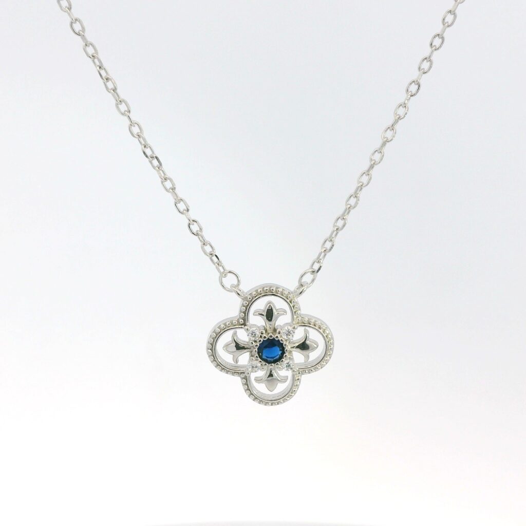 Royal Flower Deep Blue Necklace