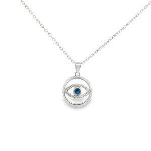 Circle Eye Blue Gem Necklace