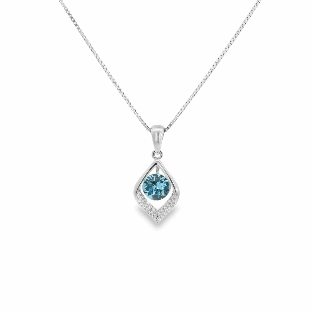 Turquoise Silver Drop Necklace