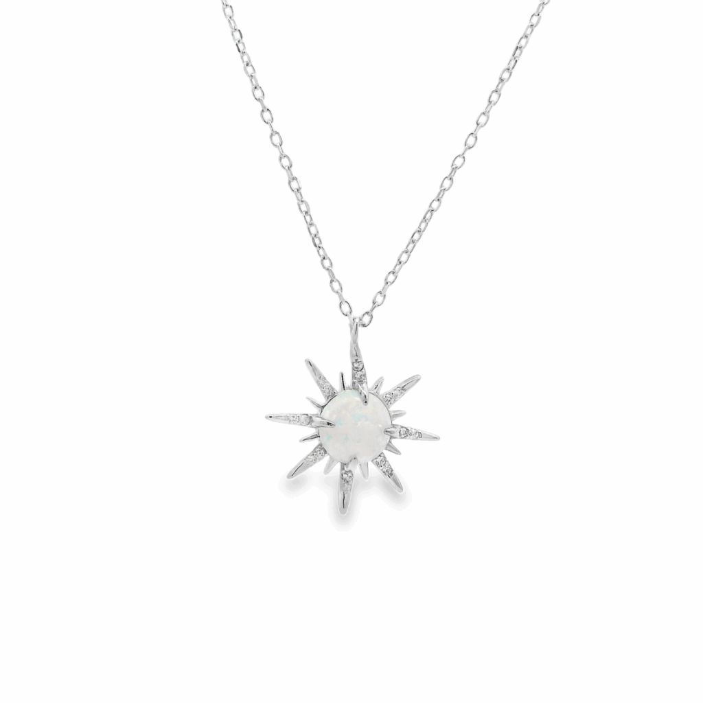 Opal Shining Sun Necklace