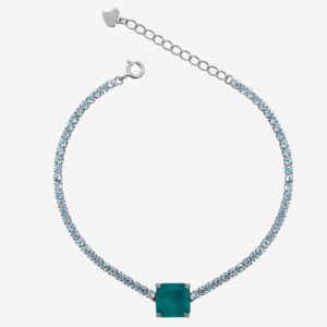 Green Box Tennis Bracelet