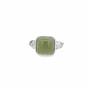 Green Aventurine Square Cut Ancient Ring