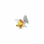 Amber Flower Wrap Ring