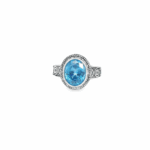 Aquamarine Oval Thick Ancient Ring