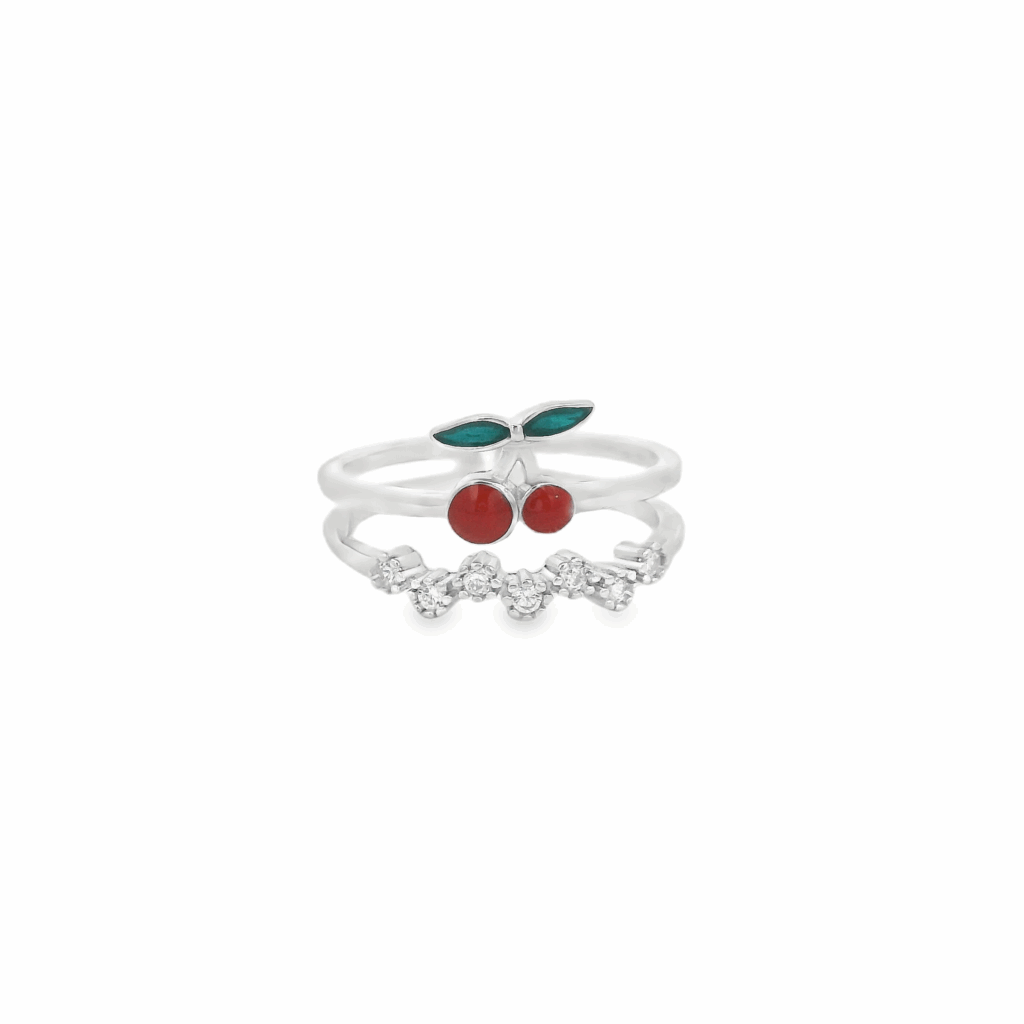 Cherry Dazzle Double Slim Ring