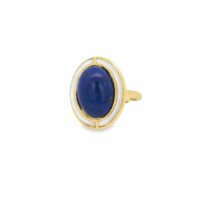 Lapis lazuli Mother Pearl Protection 18K Gold Plated Ring