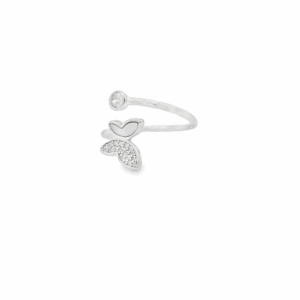 Shooting Butterfly Swirl Slim Ring
