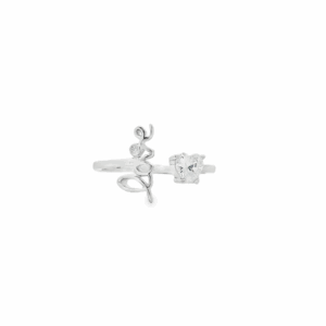 Love & Heart Gem Slim Ring