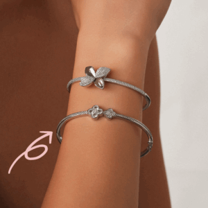 Silver Wild Orchid Static Bracelet
