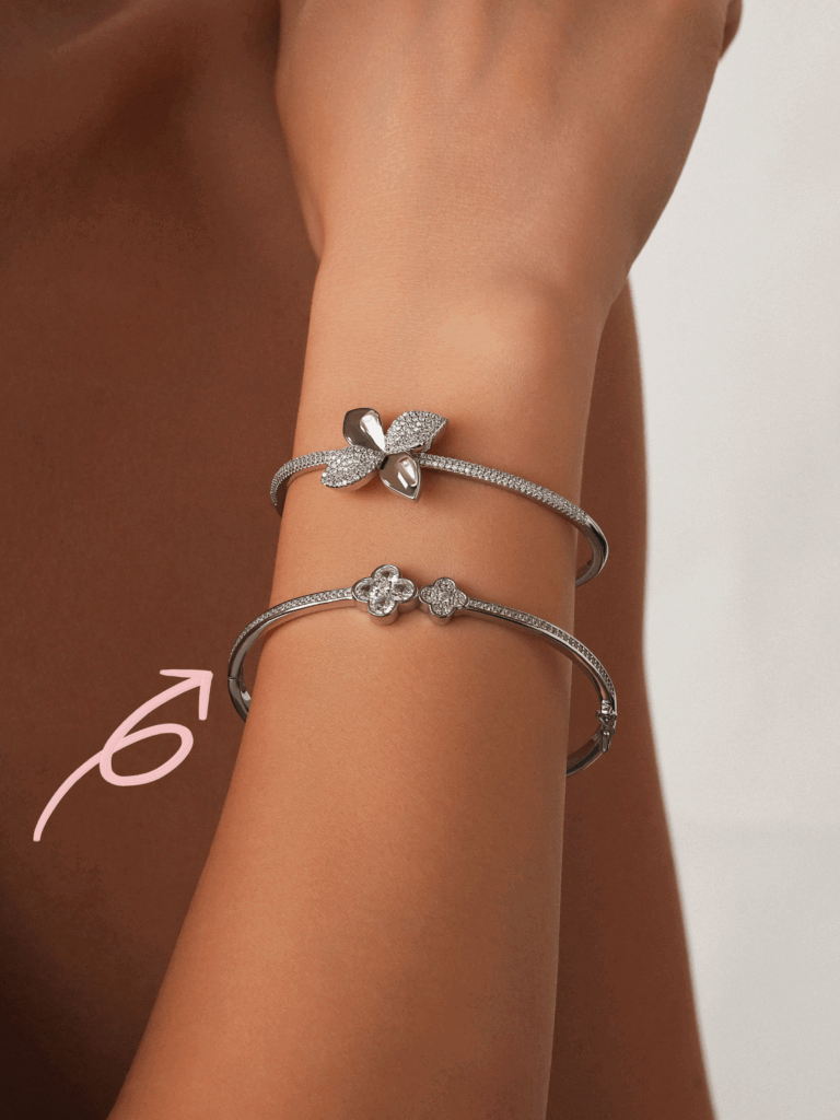 Silver Wild Orchid Static Bracelet