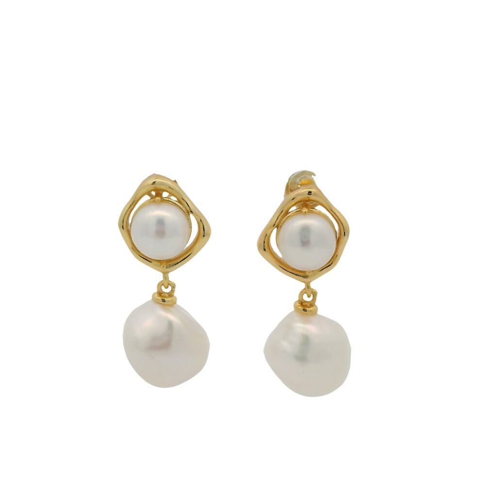 Drop Earrings with Baroque Pearls