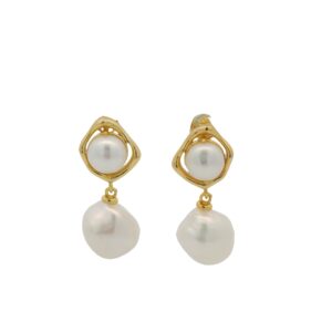 Drop Earrings with Baroque Pearls