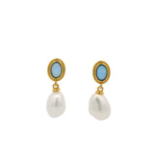 Dangle Earrings with Baroque Pearls