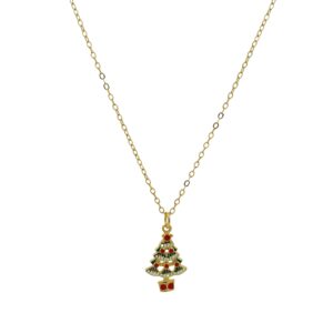 Festive Christmas Tree Charm Necklace