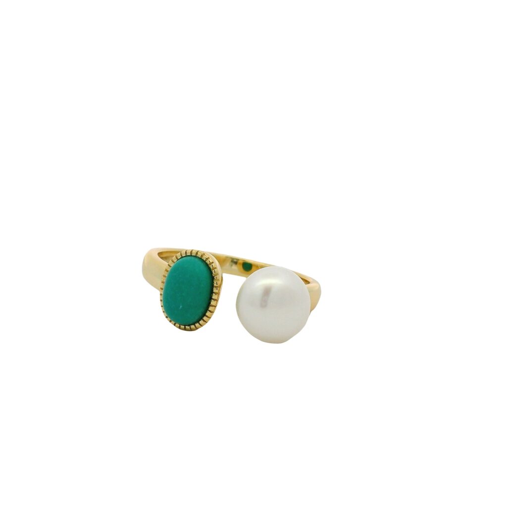 Ring with Turquoise and Pearl
