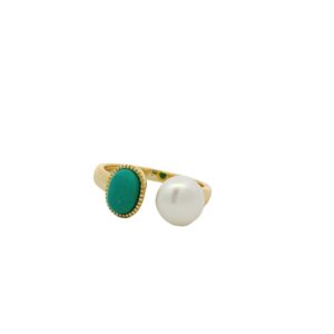 Ring with Turquoise and Pearl
