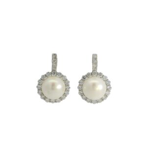 Round Pearl Drop Earrings