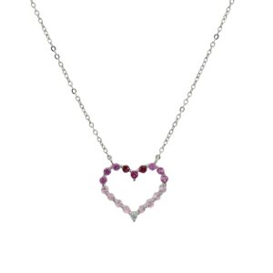 Vivid Pink Heart Charm Necklace