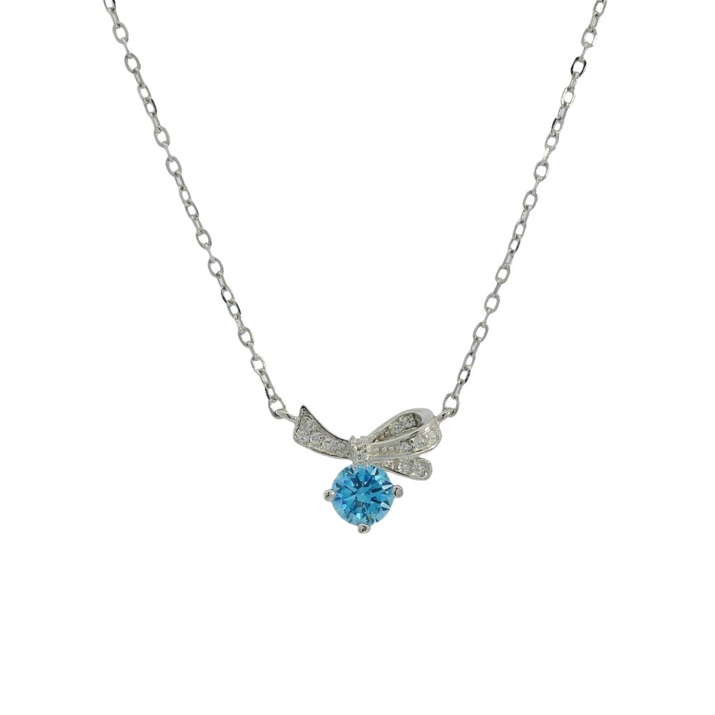 Round Brilliant Blue Necklace