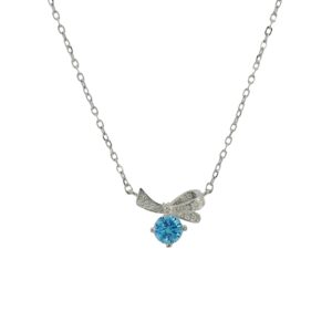 Round Brilliant Blue Necklace