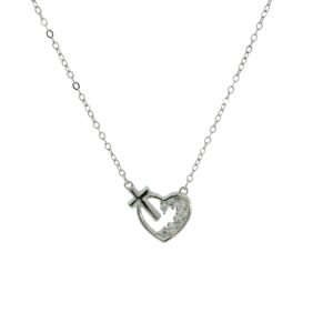 Heart and Cross Pendant Necklace