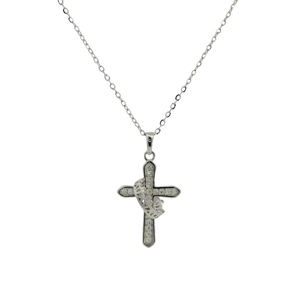 Crown Wrap Cross Pendant Necklace