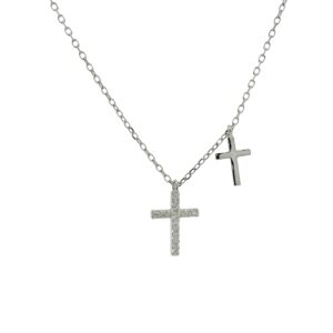 Dual Cross Charm Necklace