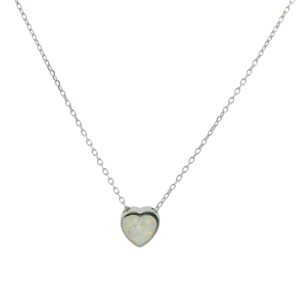 Heart-Cut Opal Pendant Necklace