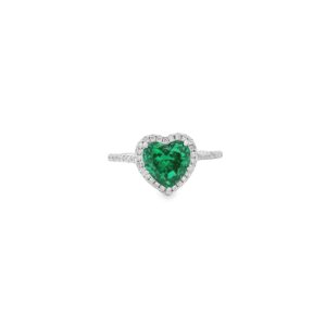 Green Heart Dazzle Ring