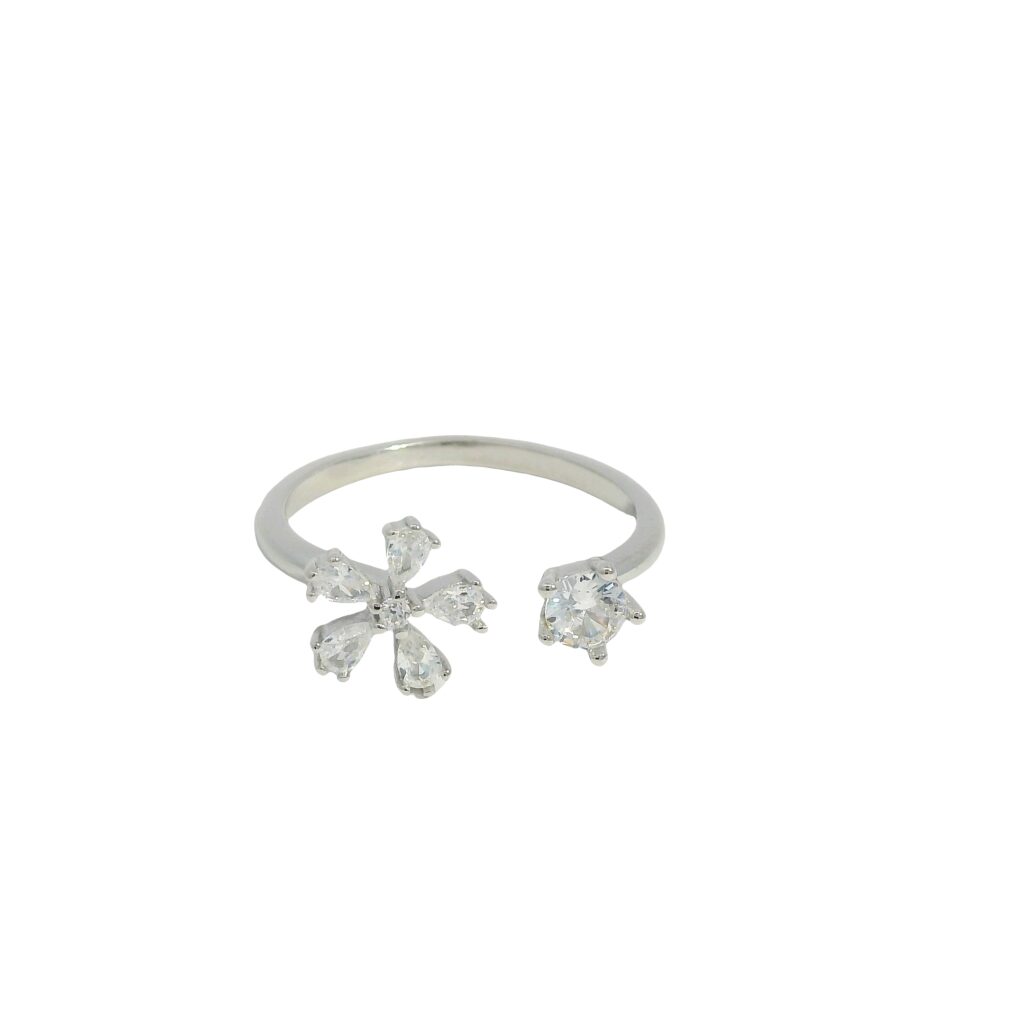 Open-Band Floral Ring