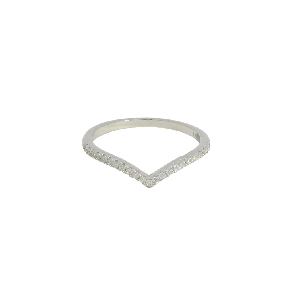 Round Chevron Stackable Ring