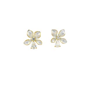 Floral Drop Stud Earrings