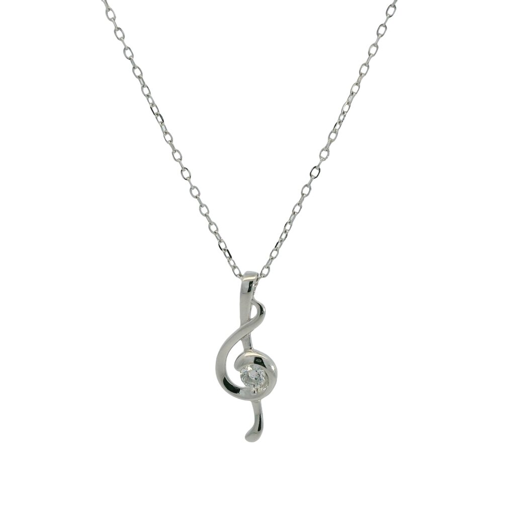 Treble Clef Pendant Necklace