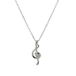 Treble Clef Pendant Necklace