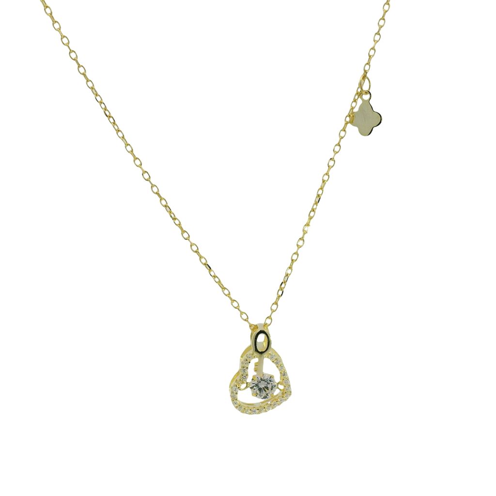 Heart and Key Charm Necklace