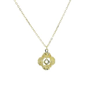 Openwork Clover Pendant in 18K Yellow Gold Plated