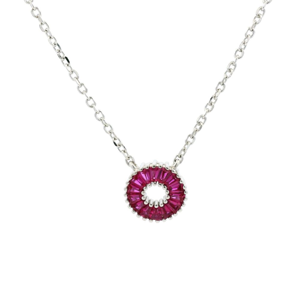 Sunburst Circle Pendant Necklace