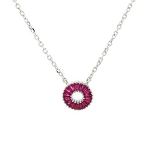 Sunburst Circle Pendant Necklace