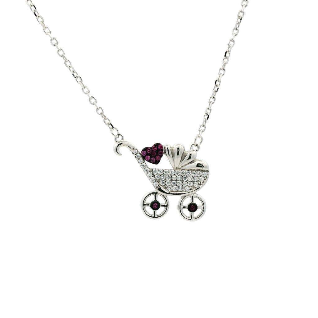 Baby Carriage Charm Necklace