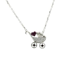Baby Carriage Charm Necklace