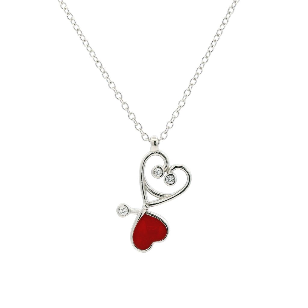 Stethoscope Heart Charm Necklace