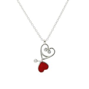Stethoscope Heart Charm Necklace
